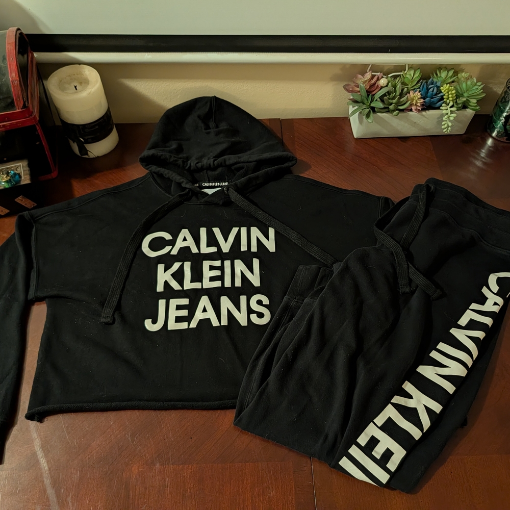 Calvin Klein Black Hoodie and Joggers Set